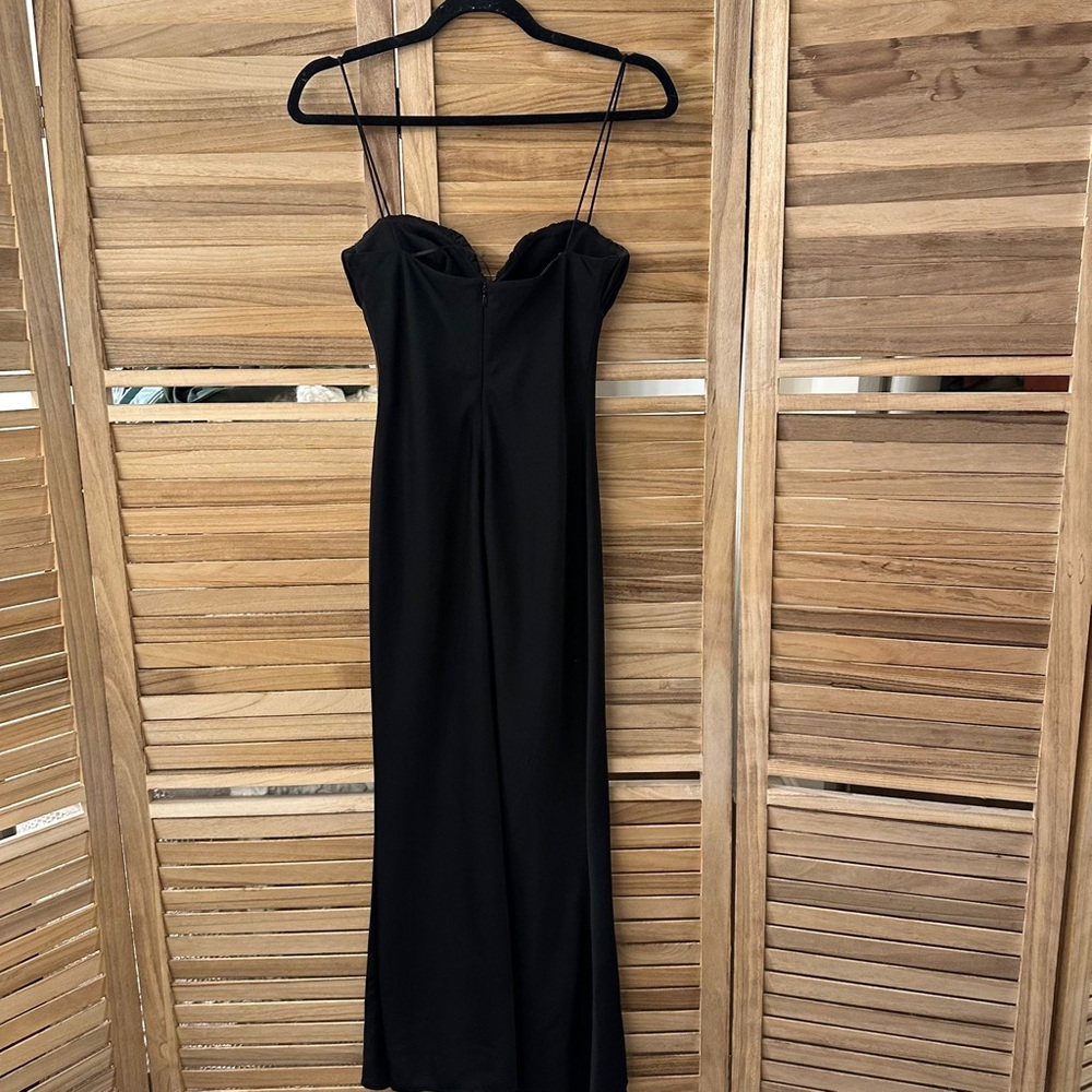 MISHA Casandra Midi Spaghetti Strap Dress in Black size 2 - Picture 4 of 6